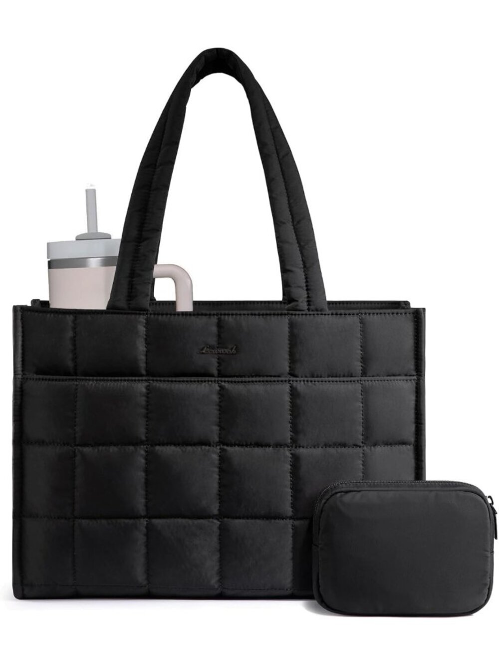 Stylish Quilted Tote Bag for Women, Large Puffer Work Handbag for Laptop